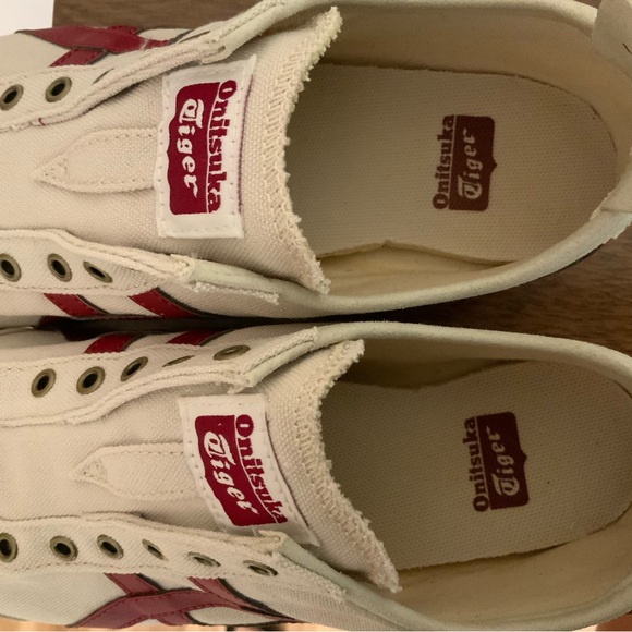 Asics Onitsuka Tiger Red Birch Canvas Slip-On Sneakers - Picture 5 of 6